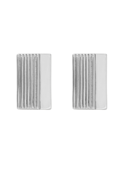 Rectangular Metal Cufflinks, Brass