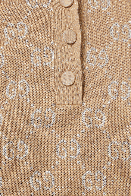 Lamé GG Jacquard Knit Polo