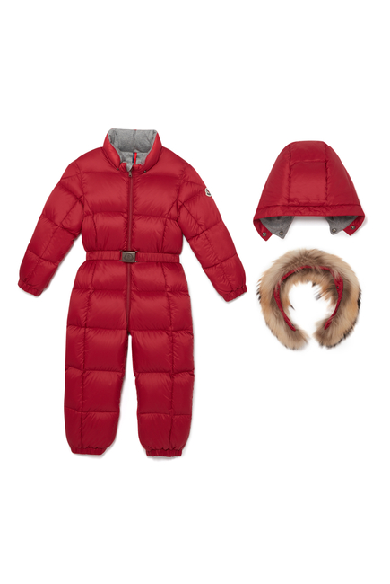 Fur-Trimmed Puffer Overall