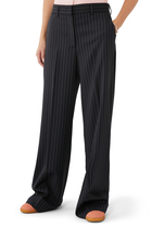 Pinstripe Wide Leg Trousers