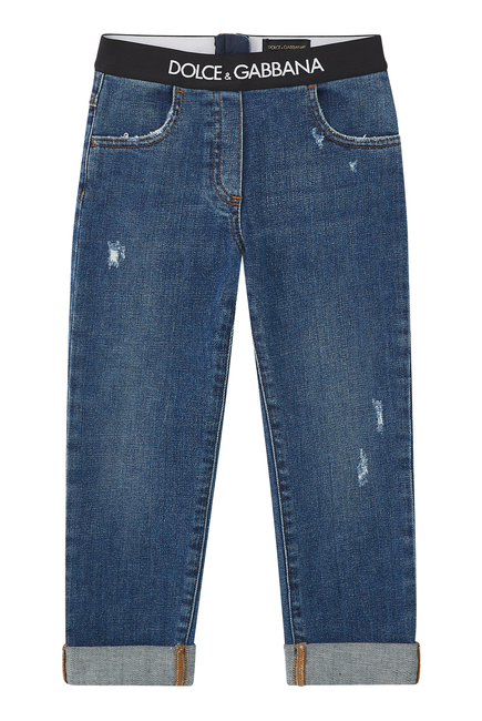 Kids Logo Waistband Jeans