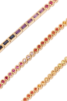 Rivière Baguette Bracelet, 18k Yellow Gold & Mixed Precious Stones