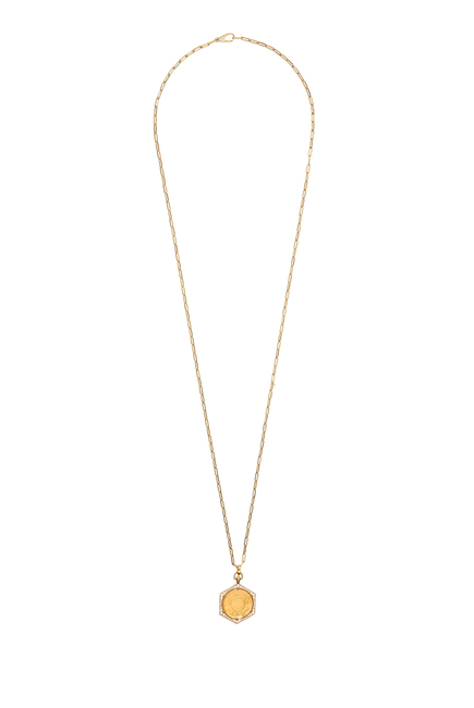 Ginea Necklace, 22K Yellow Gold & Diamonds