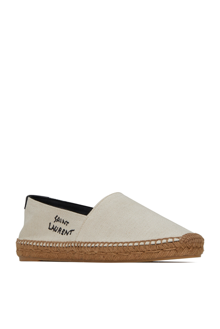 Logo Embroidered Canvas Espadrilles