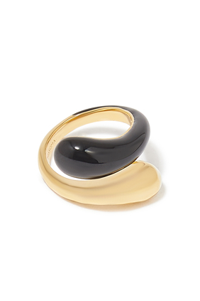 Squiggle Twist Ring, 18k Gold Plated Sterling Silver & Enamel