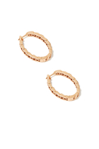 Rebel Hoop Earrings, 18k Rose Gold & Diamonds