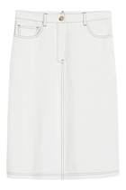 Tumbled Cotton Midi Skirt