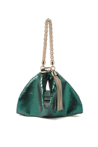 Callie Clutch  Metallic Snake-effect Leather Bag