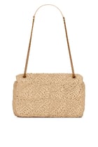 Jamie YSL-logo Raffia Shoulder Bag