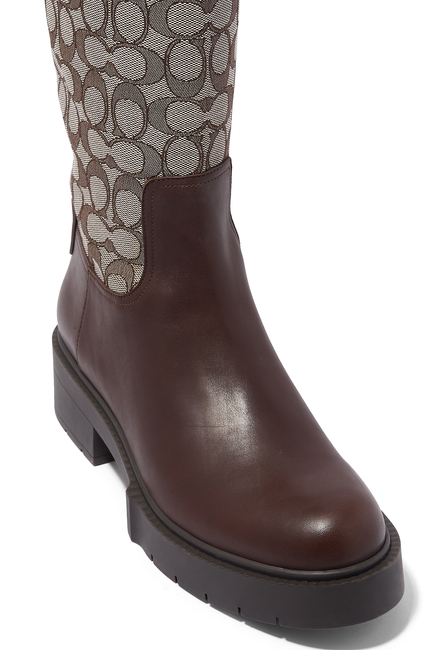 Lilli 40 Jacquard Leather Knee-Length Boots
