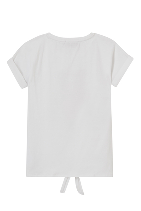 Logo Teddy Print Cotton T-Shirt