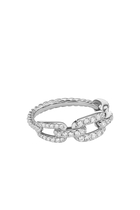 Stax Chain Link Ring, 18k White Gold