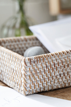 Whitewashed Rattan Tray