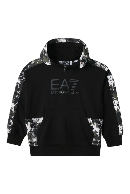 Kids EA7 Camo Logo Hoodie