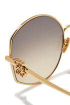 Rounded Gold-Tone Sunglasses