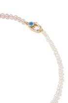 Mini Pearl Necklace, 14k Yellow Gold