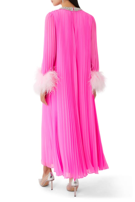 Buy Self-Portrait Chiffon Feather Midi Dress for Womens | Bloomingdale ...