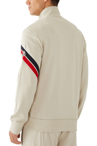 Tricolour Trim Zip-Up Sweatshirt