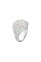 Chevron Pinky Ring, 18k White Gold & Diamond