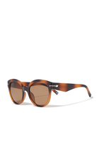 Capacious Acetate Round-Frame Sunglasses