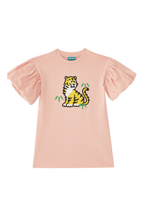 Kids Tiger Print Cotton Dress