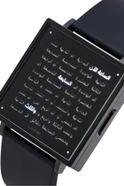 W39 Fine Steel Arabic Rubber Strap Watch