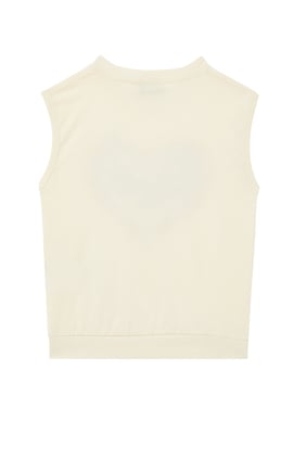 Gucci Heart Cotton Jersey Sleeveless T-Shirt