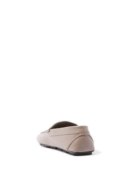 VLogo Signature Leather Driver Loafers