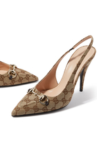 GG Canvas 105 Slingback Pumps