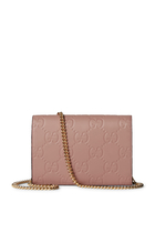 GG Leather Chain Wallet