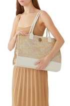 Raffia Shopper Tote Bag