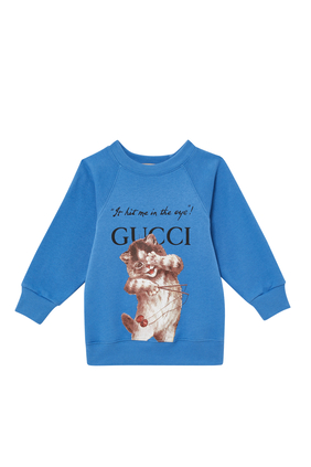 Gucci & Cat Print Sweatshirt