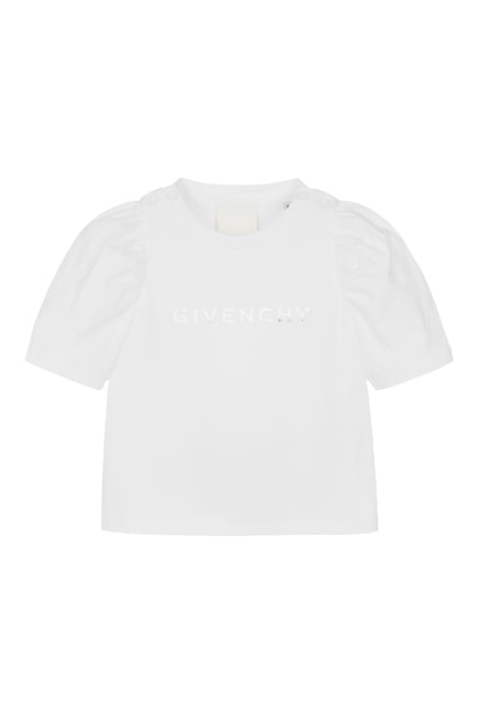 Kids Logo-Print T-Shirt with Puffy Sleeves