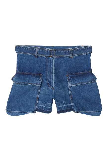 Cargo Pocket Denim Shorts