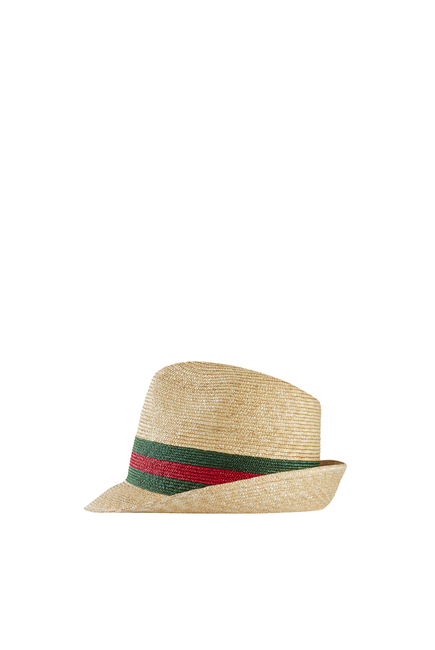 Woven Straw Fedora Hat
