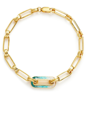 Floating Pendant Chain Bracelet, 18k Gold-Plated Brass