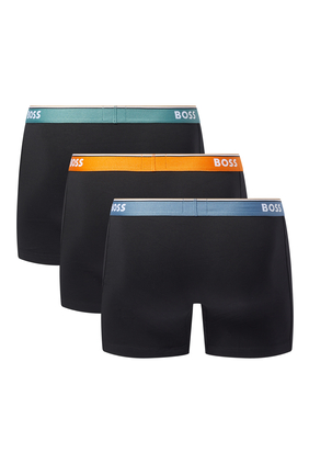 Colored Waistband Cotton Trunks, Set of 3