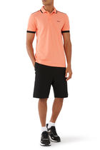 Paddy 1 Cotton-Pique Polo Shirt with Contrast Stripes and Logo