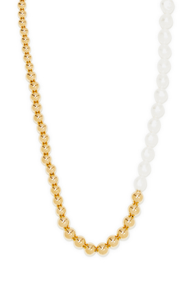 Baroque Beaded T-Bar Necklace