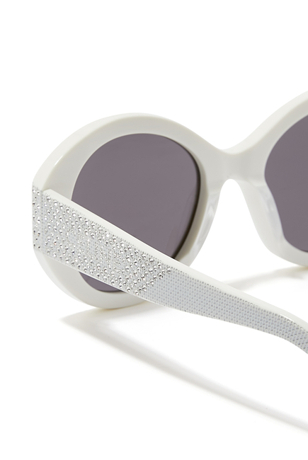 Bold 3 Dot Embellished Round Sunglasses