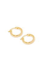 Mini Tunnel Hoop Earrings, 18K Gold Plated Sterling Silver