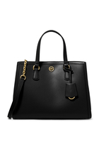 Chantal Medium Pebbled Leather Satchel