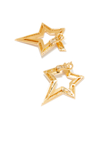 Full Diamond Star Earrings, 18K Yellow Gold & Diamonds