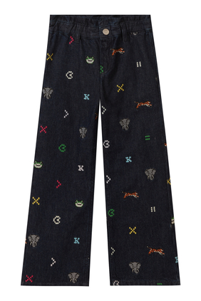 Kids Embroidered Jeans