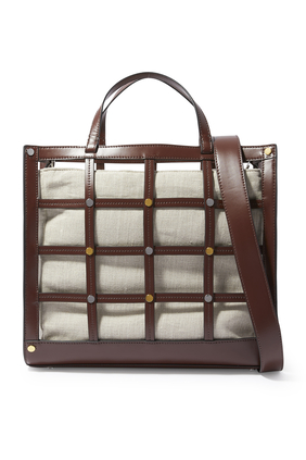 Emma Linen And Leather Tote Bag