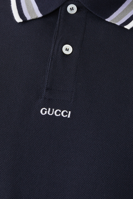 Cotton Polo Shirt with Embroidery