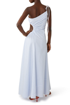 Jayla One-Shoulder Cut-Out Striped Maxi Dress