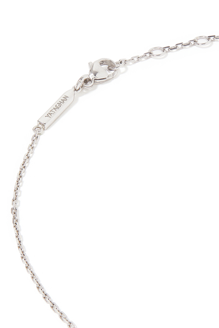 Sparkle Round 5 Diamond Necklace, 18k White Gold with Diamonds