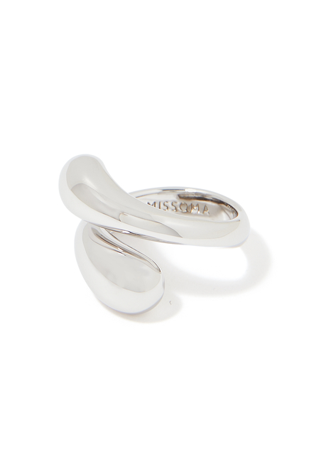 Savi Sculptural Crossover Ring, Recycled Sterling Silver