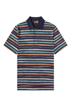 Space-Dyed Striped Cotton Polo Shirt